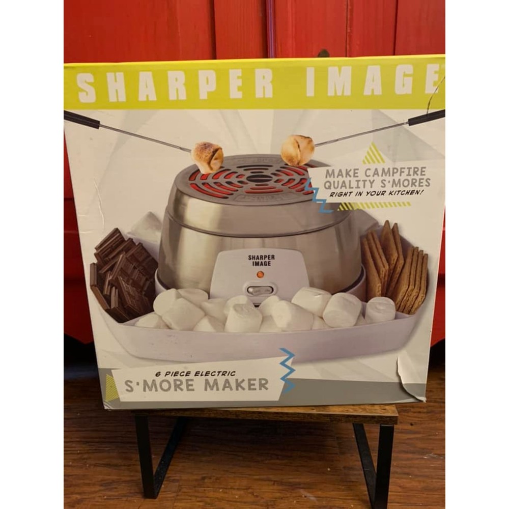 NEW IN BOX Sharper Image 6 Piece Electric S'more Maker 4 Skewers Camper Quality